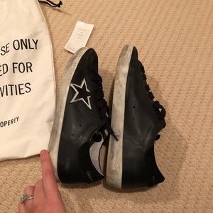 Golden Goose Super Star Black with Black suede, White star accent size 8 womens